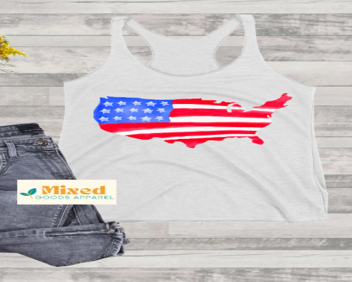 *USA brush stokes (short sleeve and racerback options available)