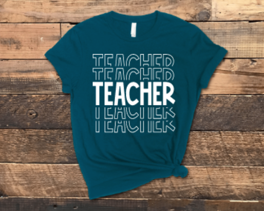 Teacher Stacked Shirt (with customization available)