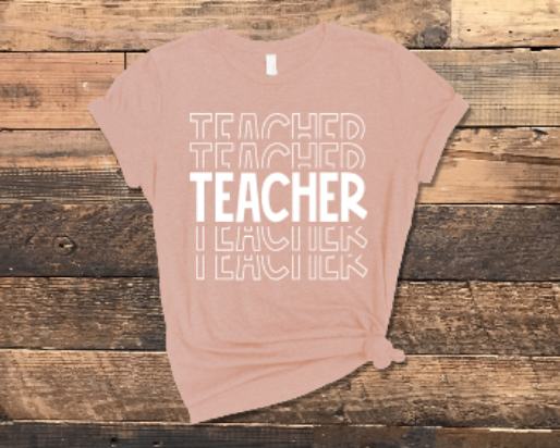 Teacher Stacked Shirt (with customization available)