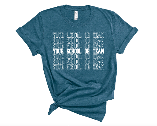 Customizable School or Team Stacked Shirt