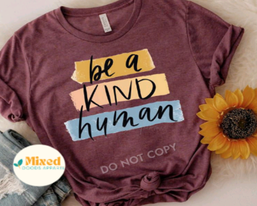 Be A Kind Human Shirt (sweatshirt option available)